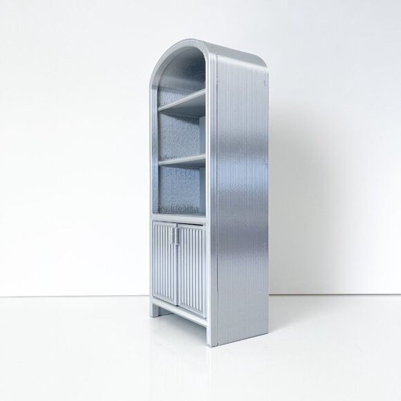 Armoire for Doll 1:6 Scale Metallic Silver Furniture 12” Barbie Integrity Blythe - Picture 2 of 7